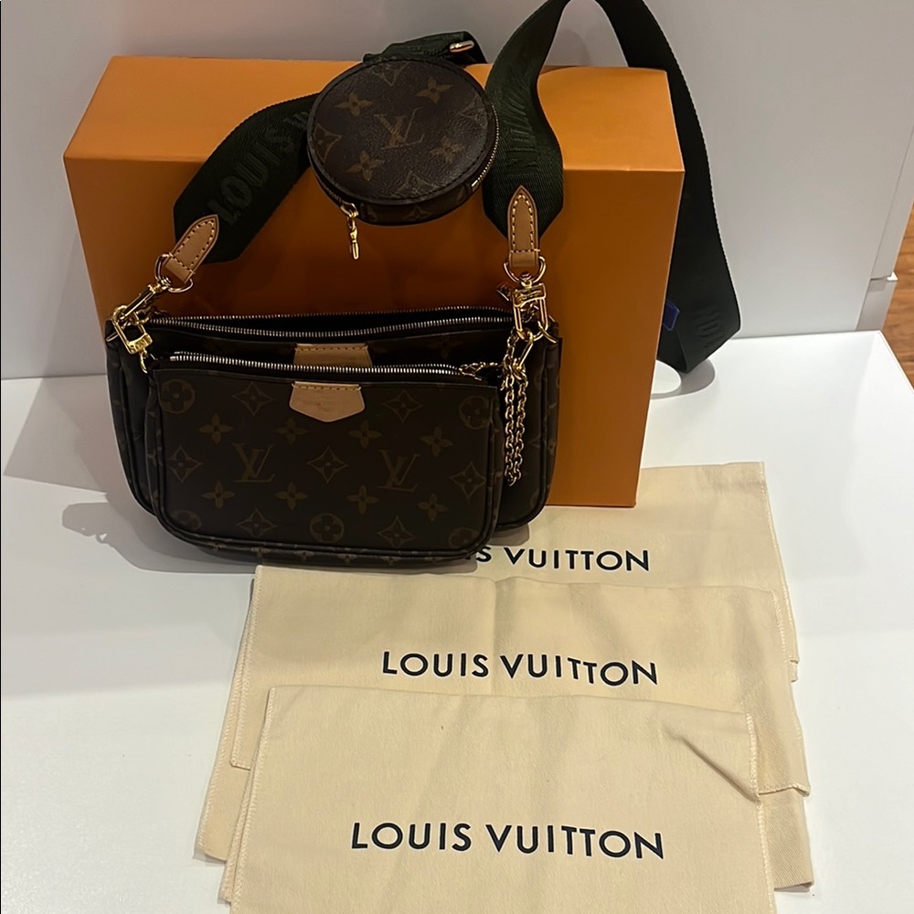 Louis Vuitton Brown Monogram Crossbody Bag with Adjustable Strap
